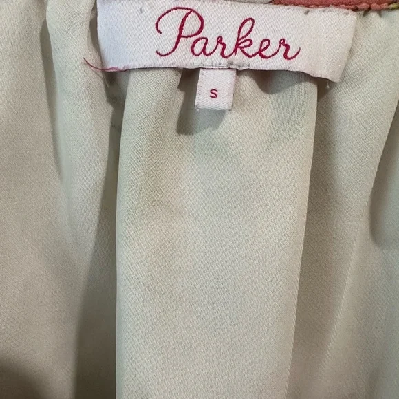 Parker Womens White Floral Silk long sleeve Cold
Shoulder Blouse - Picture 6 of 6